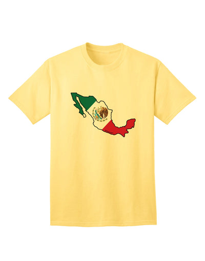 Mexican Flag Adult T-Shirt with Mexico Outline by TooLoud-Mens T-shirts-TooLoud-Yellow-Small-Davson Sales