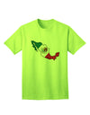 Mexican Flag Adult T-Shirt with Mexico Outline by TooLoud-Mens T-shirts-TooLoud-Neon-Green-Small-Davson Sales