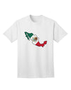 Mexican Flag Adult T-Shirt with Mexico Outline by TooLoud-Mens T-shirts-TooLoud-White-Small-Davson Sales