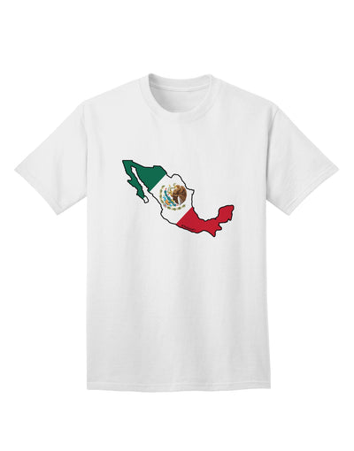 Mexican Flag Adult T-Shirt with Mexico Outline by TooLoud-Mens T-shirts-TooLoud-White-Small-Davson Sales