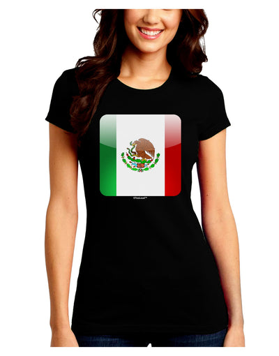 Mexican Flag App Icon Juniors Crew Dark T-Shirt by TooLoud-T-Shirts Juniors Tops-TooLoud-Black-Juniors Fitted Small-Davson Sales