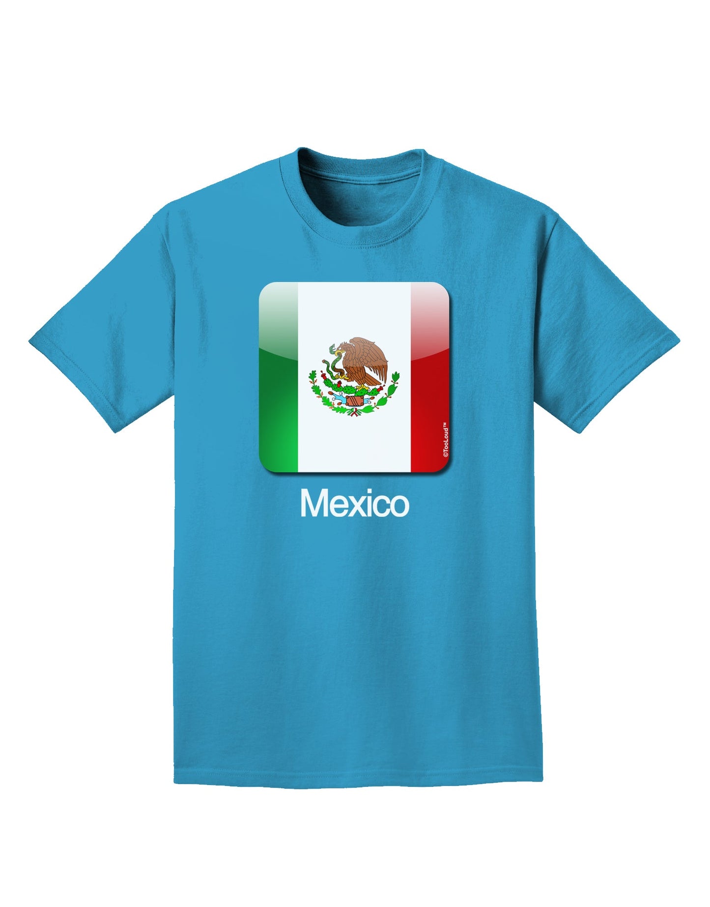 Mexican Flag App Icon - Text Adult Dark T-Shirt by TooLoud-Mens T-Shirt-TooLoud-Turquoise-Small-Davson Sales