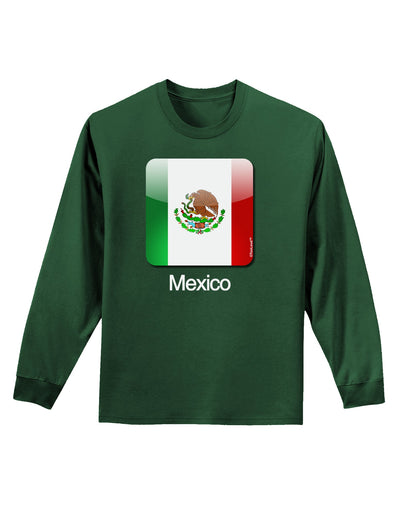 Mexican Flag App Icon - Text Adult Long Sleeve Dark T-Shirt by TooLoud-TooLoud-Dark-Green-Small-Davson Sales