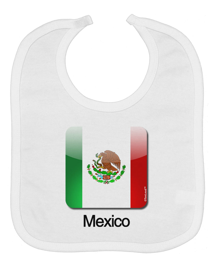 Mexican Flag App Icon - Text Baby Bib by TooLoud