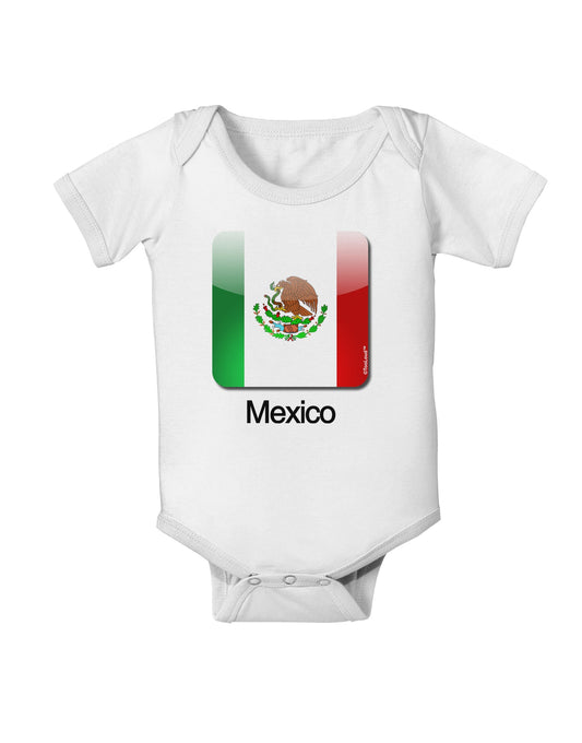 Mexican Flag App Icon - Text Baby Romper Bodysuit by TooLoud-Baby Romper-TooLoud-White-06-Months-Davson Sales
