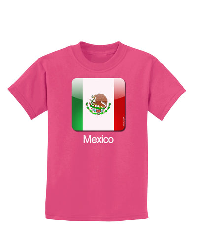 Mexican Flag App Icon - Text Childrens Dark T-Shirt by TooLoud-Childrens T-Shirt-TooLoud-Sangria-X-Small-Davson Sales