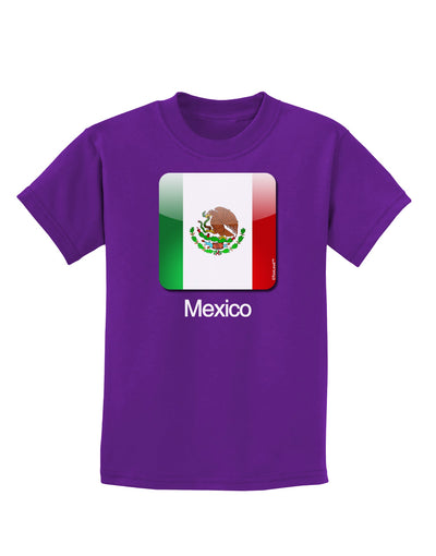 Mexican Flag App Icon - Text Childrens Dark T-Shirt by TooLoud-Childrens T-Shirt-TooLoud-Purple-X-Small-Davson Sales