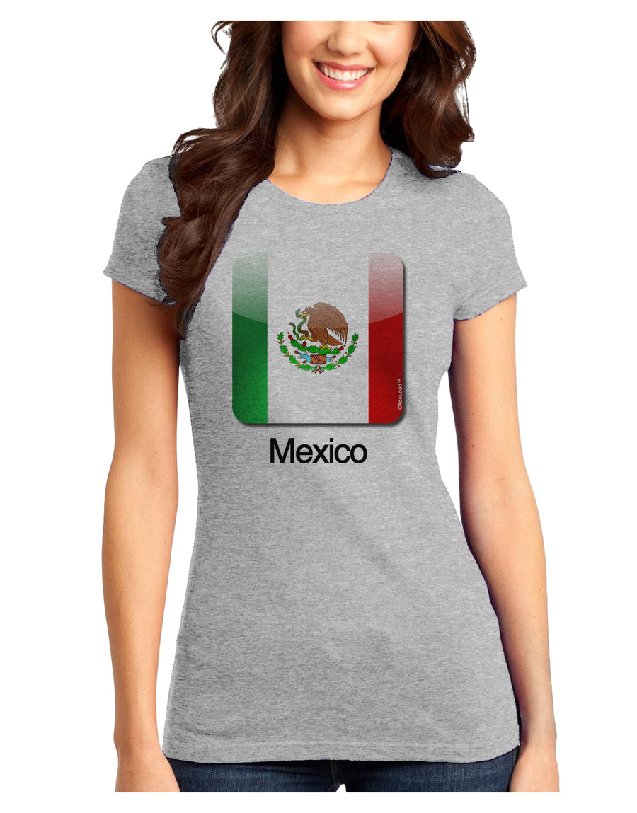 Mexican Flag App Icon - Text Juniors T-Shirt by TooLoud-Womens Juniors T-Shirt-TooLoud-White-Juniors Fitted X-Small-Davson Sales