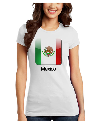 Mexican Flag App Icon - Text Juniors T-Shirt by TooLoud-Womens Juniors T-Shirt-TooLoud-White-Juniors Fitted X-Small-Davson Sales