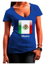 Mexican Flag App Icon - Text Juniors V-Neck Dark T-Shirt by TooLoud-Womens V-Neck T-Shirts-TooLoud-Royal-Blue-Juniors Fitted Small-Davson Sales