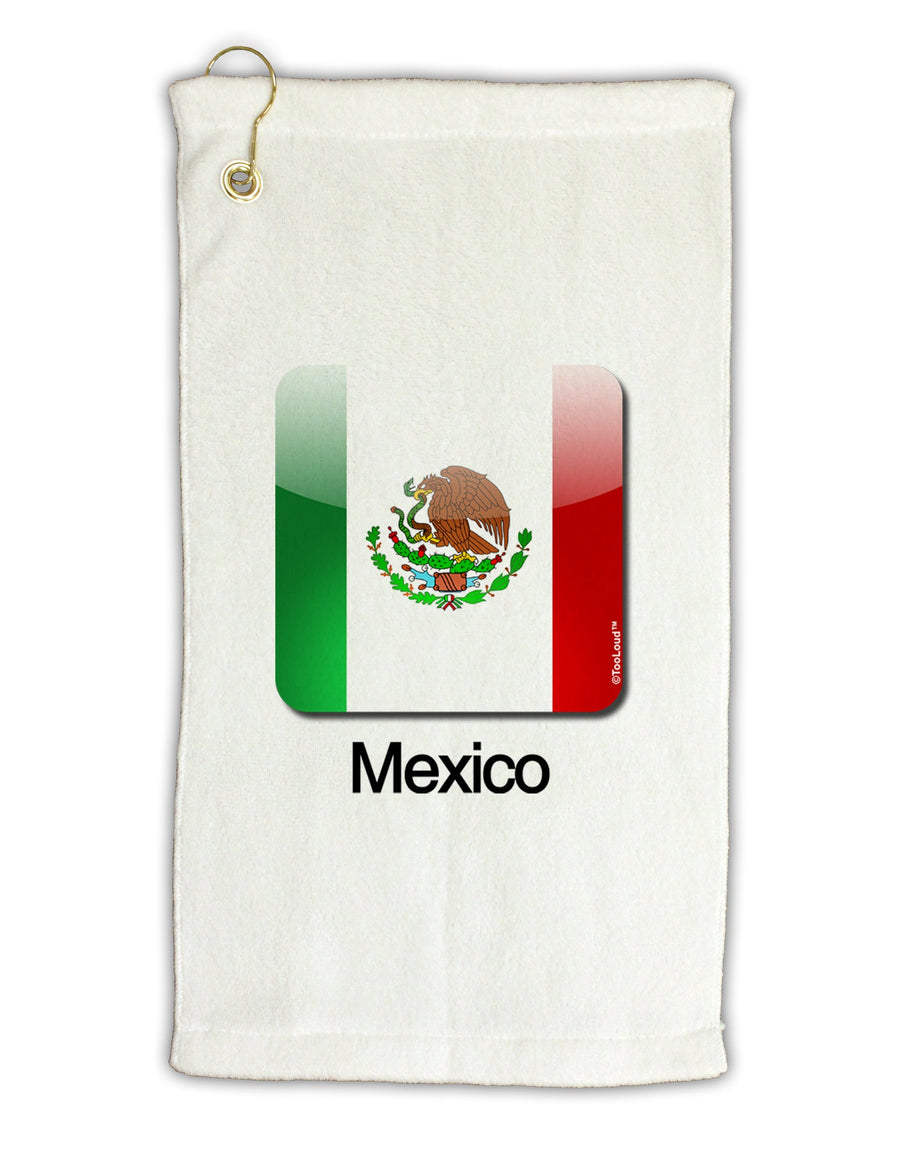 Mexican Flag App Icon - Text Micro Terry Gromet Golf Towel 16 x 25 inch by TooLoud-Golf Towel-TooLoud-White-Davson Sales