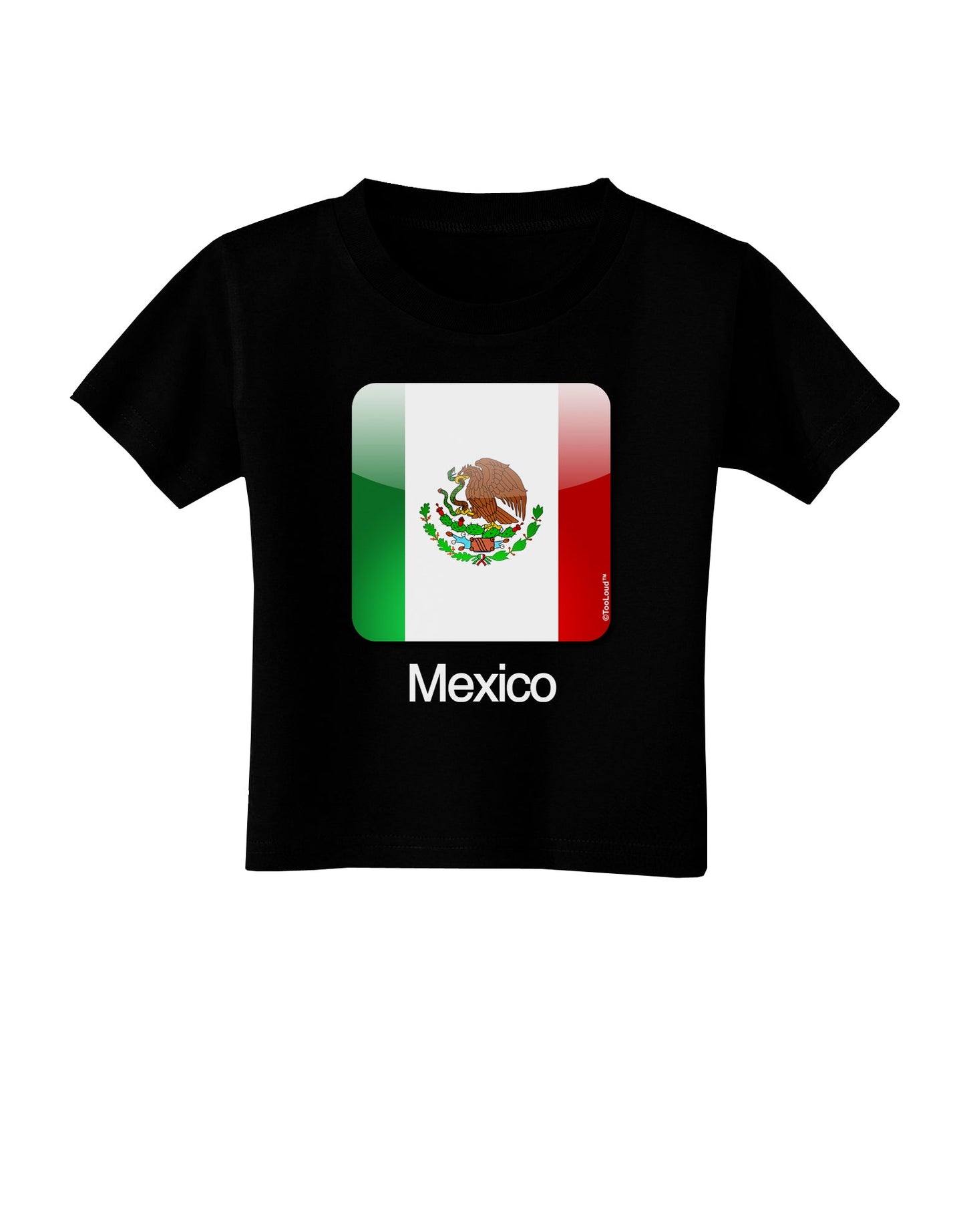 Mexican Flag App Icon - Text Toddler T-Shirt Dark by TooLoud-Toddler T-Shirt-TooLoud-Black-2T-Davson Sales