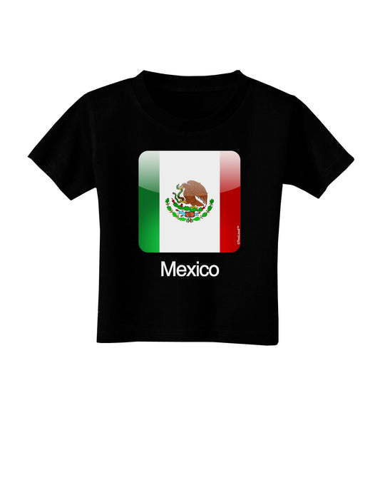 Mexican Flag App Icon - Text Toddler T-Shirt Dark by TooLoud-Toddler T-Shirt-TooLoud-Black-2T-Davson Sales