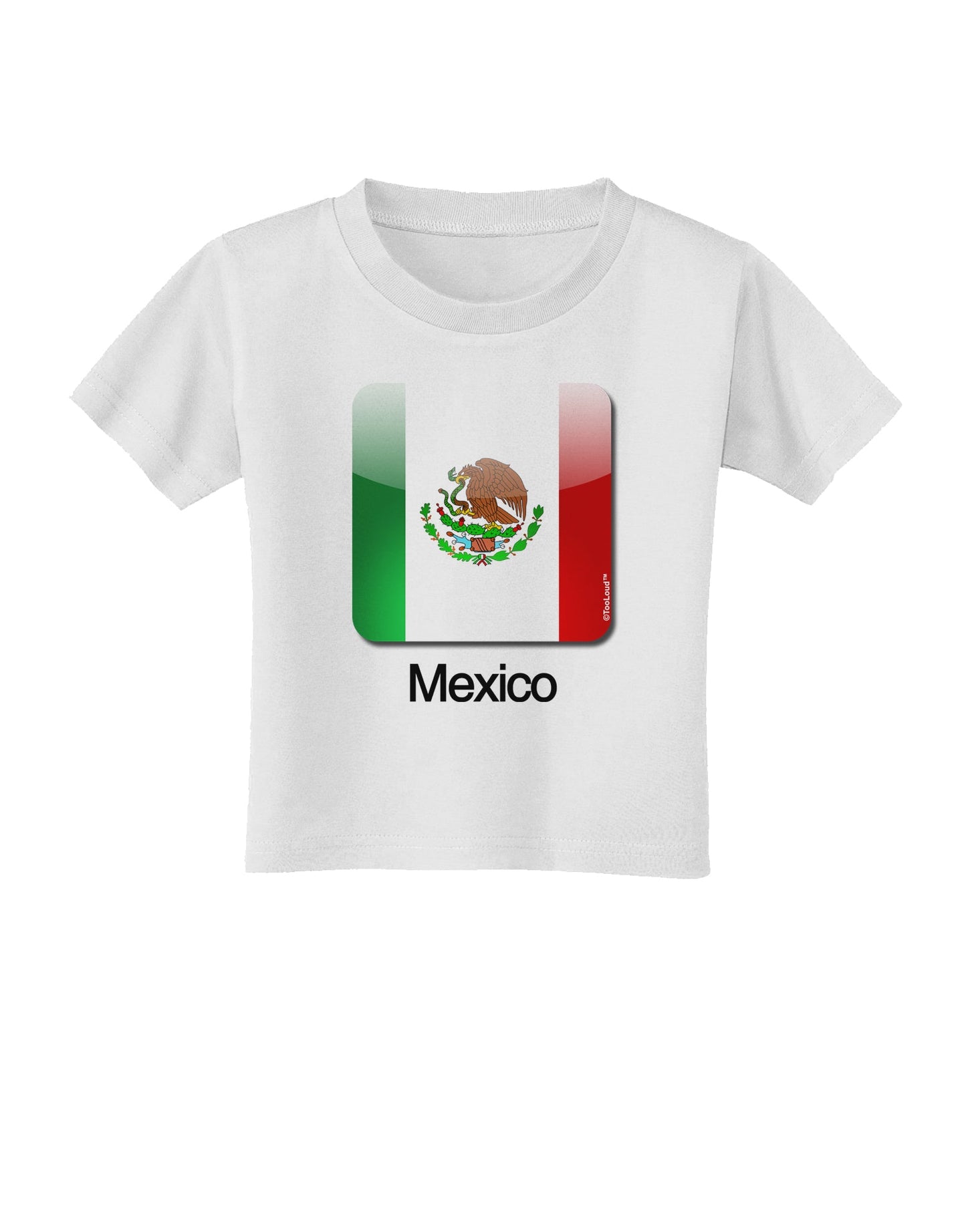 Mexican Flag App Icon - Text Toddler T-Shirt by TooLoud-Toddler T-Shirt-TooLoud-White-2T-Davson Sales