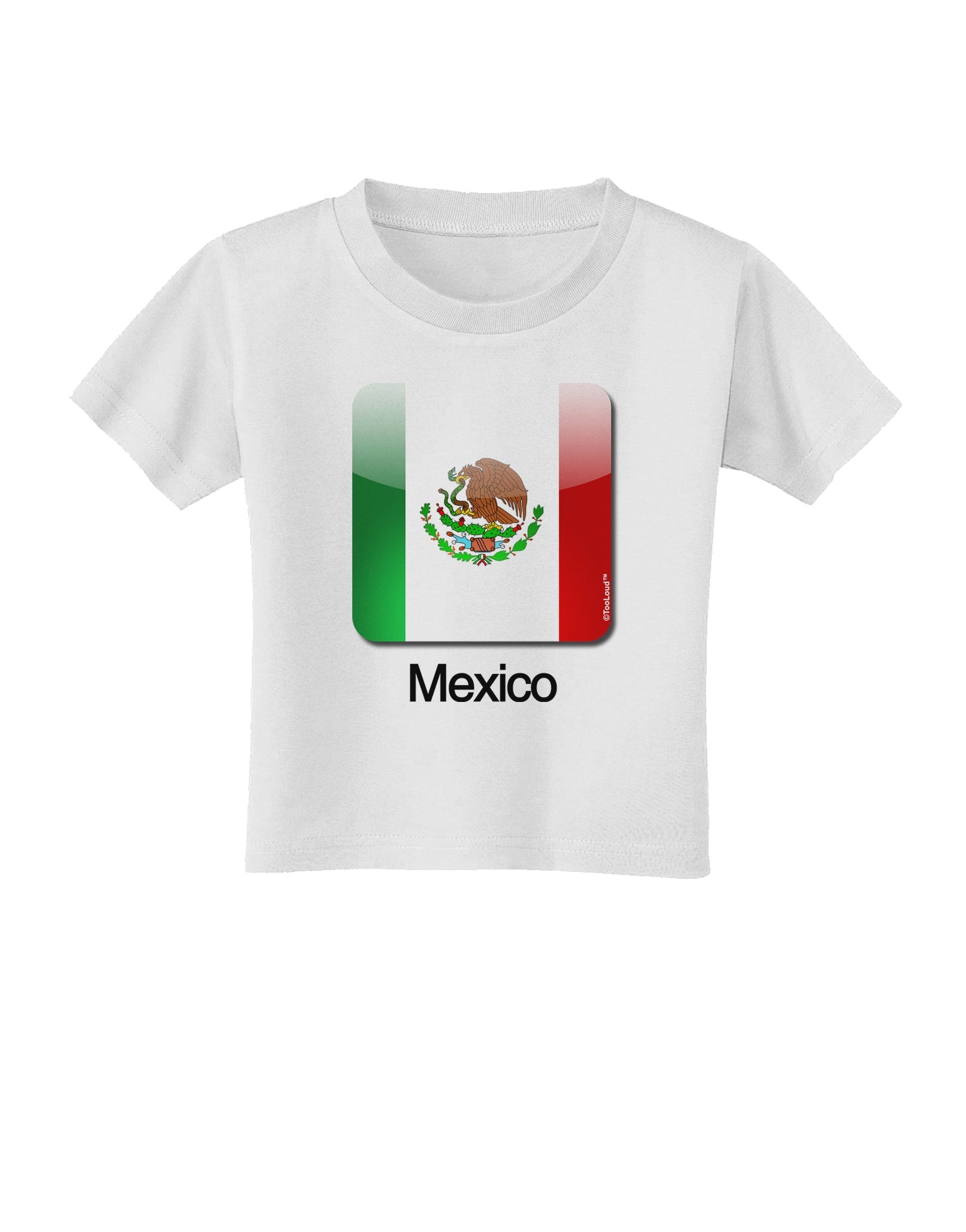 Mexican Flag App Icon - Text Toddler T-Shirt by TooLoud-Toddler T-Shirt-TooLoud-White-2T-Davson Sales
