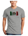 Mexican Flag - Dancing Silhouettes Adult V-Neck T-shirt by TooLoud-Mens V-Neck T-Shirt-TooLoud-HeatherGray-Small-Davson Sales