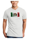 Mexican Flag - Dancing Silhouettes Adult V-Neck T-shirt by TooLoud-Mens V-Neck T-Shirt-TooLoud-White-Small-Davson Sales