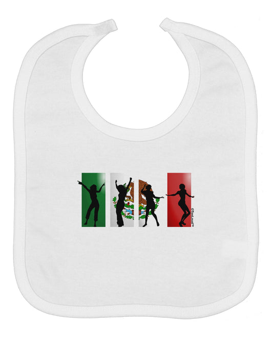 Mexican Flag - Dancing Silhouettes Baby Bib by TooLoud