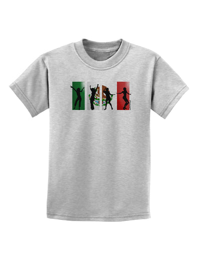 Mexican Flag - Dancing Silhouettes Childrens T-Shirt by TooLoud-Childrens T-Shirt-TooLoud-AshGray-X-Small-Davson Sales