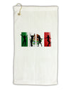 Mexican Flag - Dancing Silhouettes Micro Terry Gromet Golf Towel 16 x 25 inch by TooLoud-Golf Towel-TooLoud-White-Davson Sales