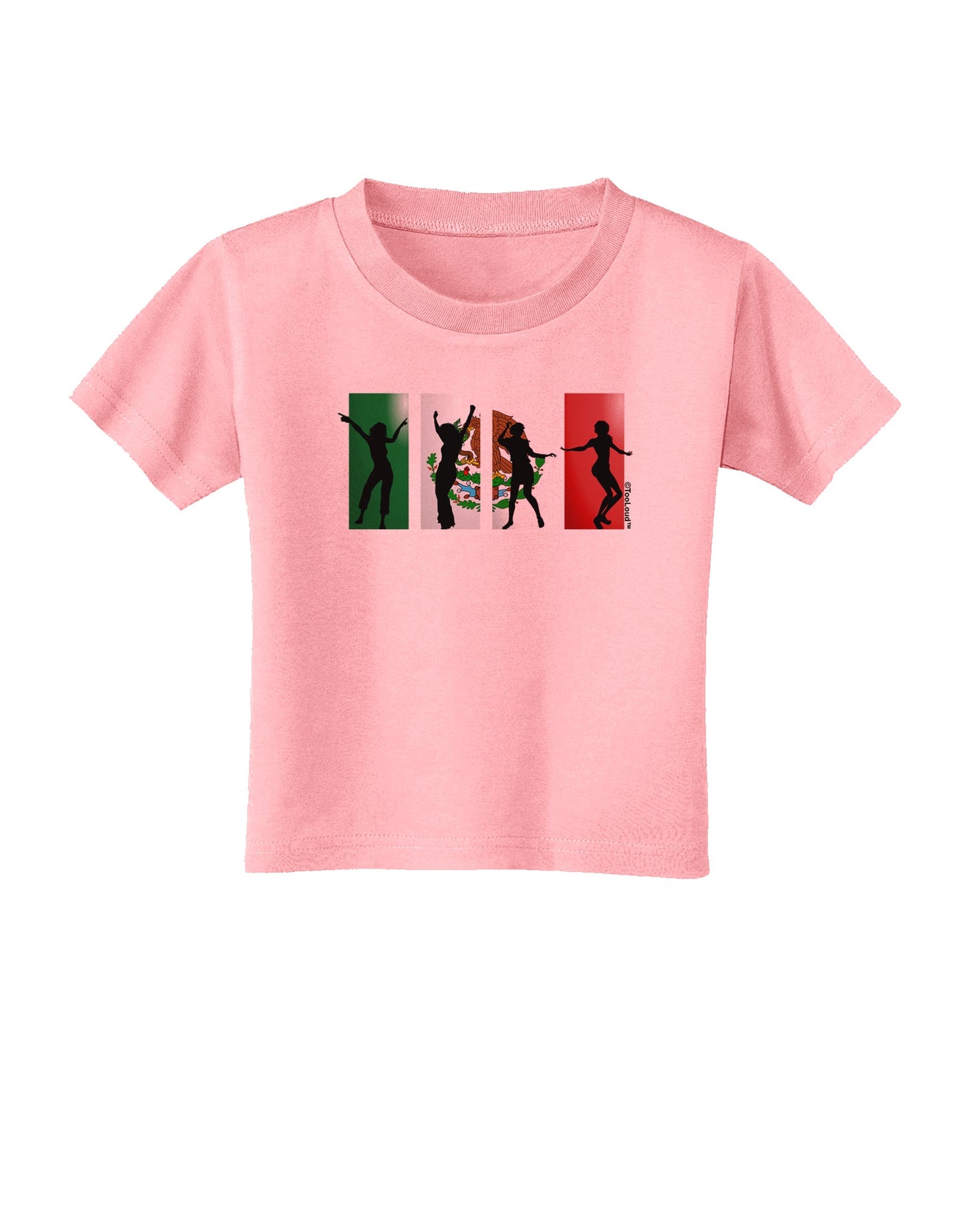 Mexican Flag - Dancing Silhouettes Toddler T-Shirt by TooLoud-Toddler T-Shirt-TooLoud-Candy-Pink-2T-Davson Sales