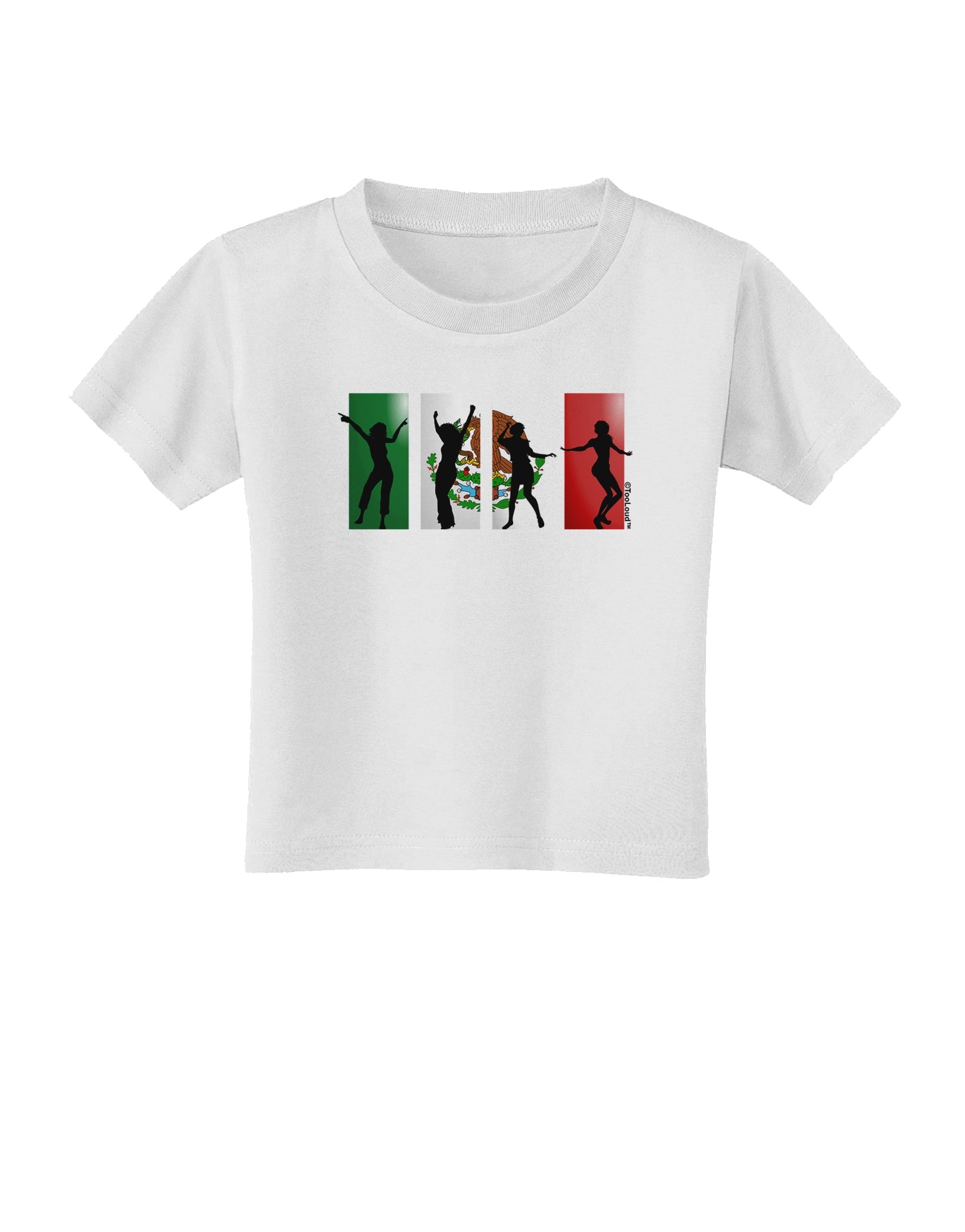 Mexican Flag - Dancing Silhouettes Toddler T-Shirt by TooLoud-Toddler T-Shirt-TooLoud-White-2T-Davson Sales