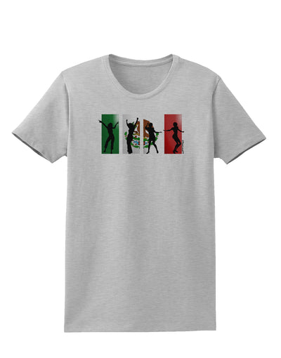 Mexican Flag - Dancing Silhouettes Womens T-Shirt by TooLoud-Womens T-Shirt-TooLoud-AshGray-X-Small-Davson Sales