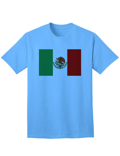 Mexican Flag Embroidered Adult T-Shirt: Show Your Patriotism with Style-Mens T-shirts-TooLoud-Aquatic-Blue-Small-Davson Sales