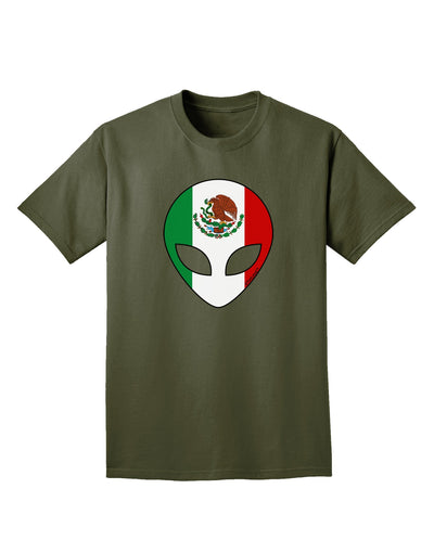 Mexican Flag Extraterrestrial Adult Dark T-Shirt-Mens T-Shirt-TooLoud-Military-Green-Small-Davson Sales