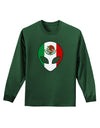 Mexican Flag Extraterrestrial Adult Long Sleeve Dark T-Shirt-TooLoud-Dark-Green-Small-Davson Sales