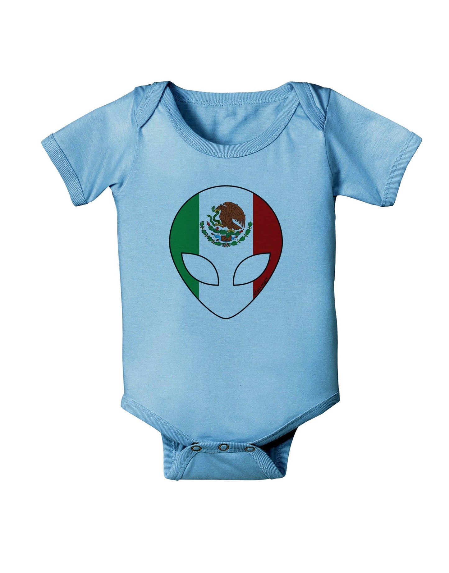 Mexican Flag Extraterrestrial Baby Romper Bodysuit-Baby Romper-TooLoud-LightBlue-06-Months-Davson Sales