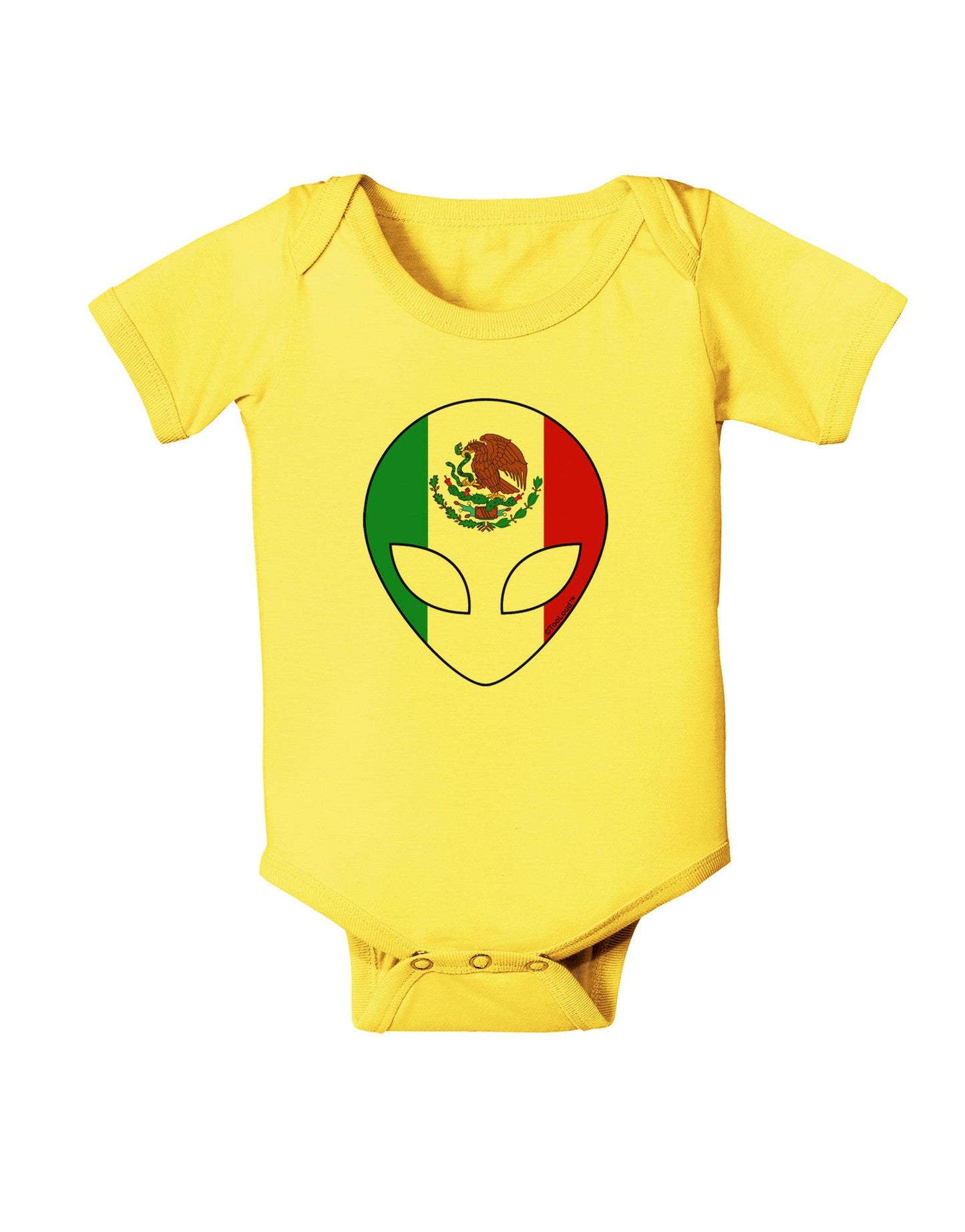 Mexican Flag Extraterrestrial Baby Romper Bodysuit-Baby Romper-TooLoud-Yellow-06-Months-Davson Sales