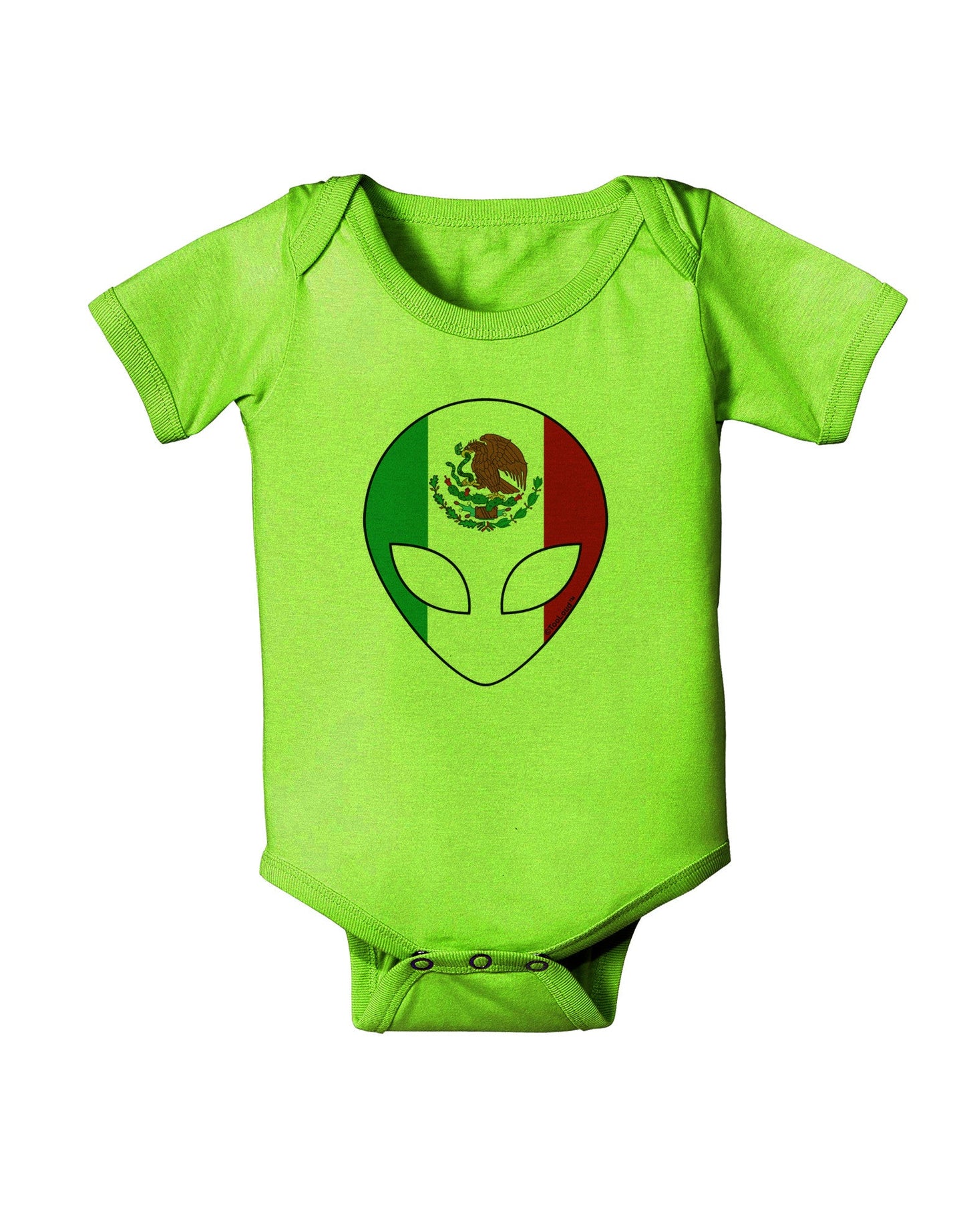 Mexican Flag Extraterrestrial Baby Romper Bodysuit-Baby Romper-TooLoud-Lime-06-Months-Davson Sales