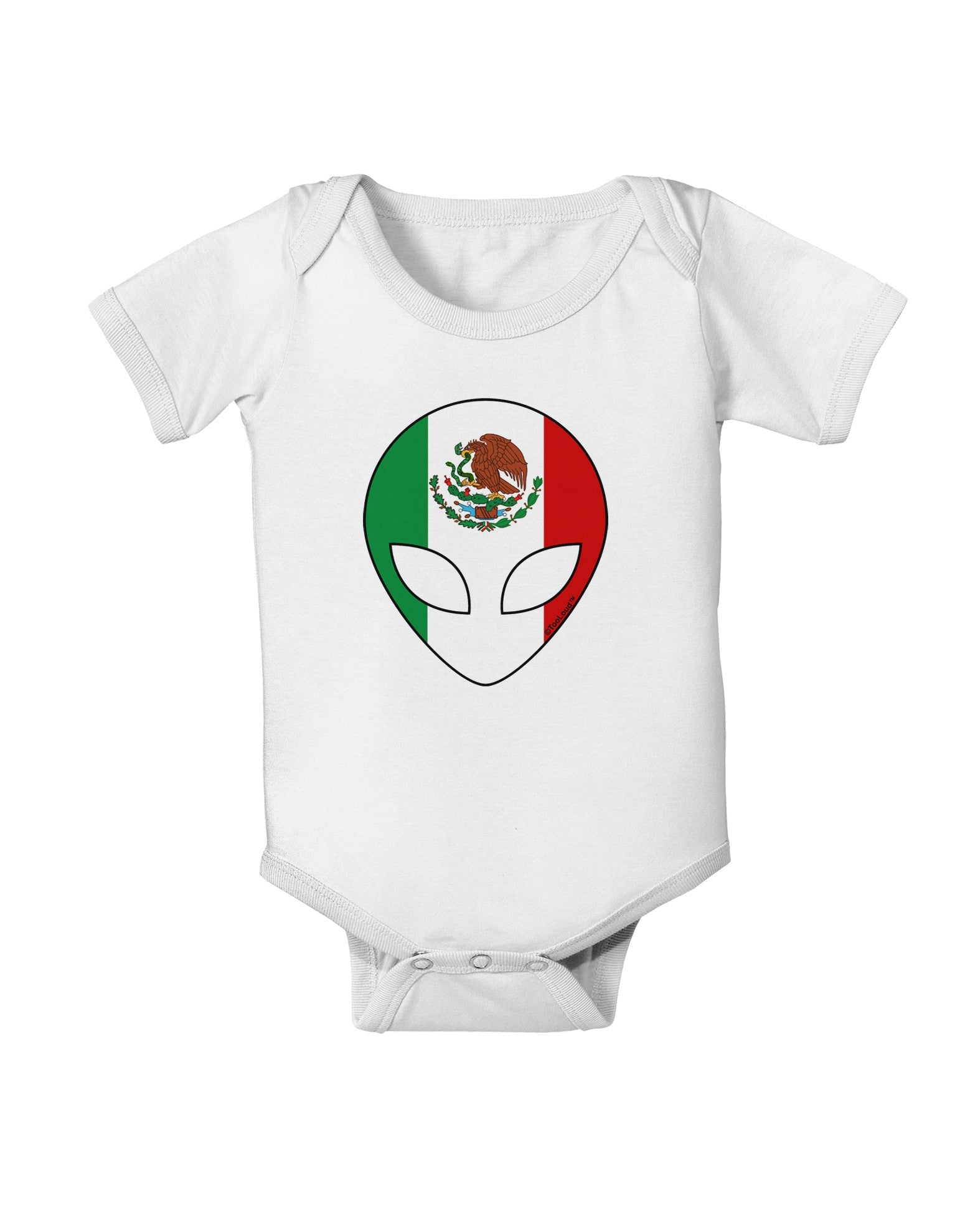 Mexican Flag Extraterrestrial Baby Romper Bodysuit-Baby Romper-TooLoud-White-06-Months-Davson Sales