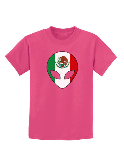 Mexican Flag Extraterrestrial Childrens Dark T-Shirt-Childrens T-Shirt-TooLoud-Sangria-X-Small-Davson Sales