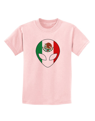 Mexican Flag Extraterrestrial Childrens T-Shirt-Childrens T-Shirt-TooLoud-PalePink-X-Small-Davson Sales