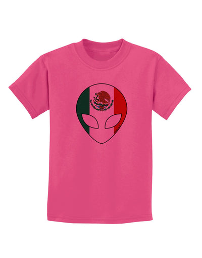 Mexican Flag Extraterrestrial Childrens T-Shirt-Childrens T-Shirt-TooLoud-Sangria-X-Small-Davson Sales