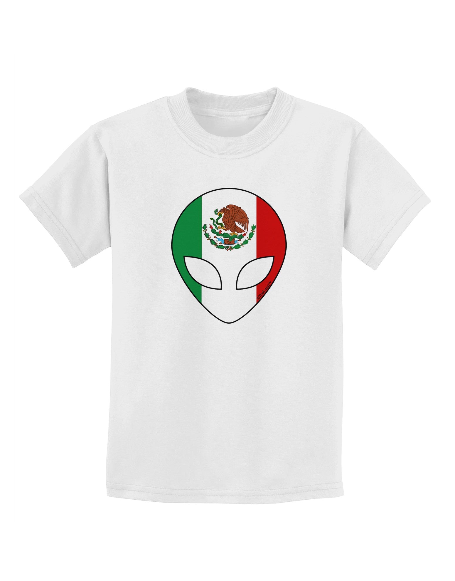 Mexican Flag Extraterrestrial Childrens T-Shirt-Childrens T-Shirt-TooLoud-White-X-Small-Davson Sales