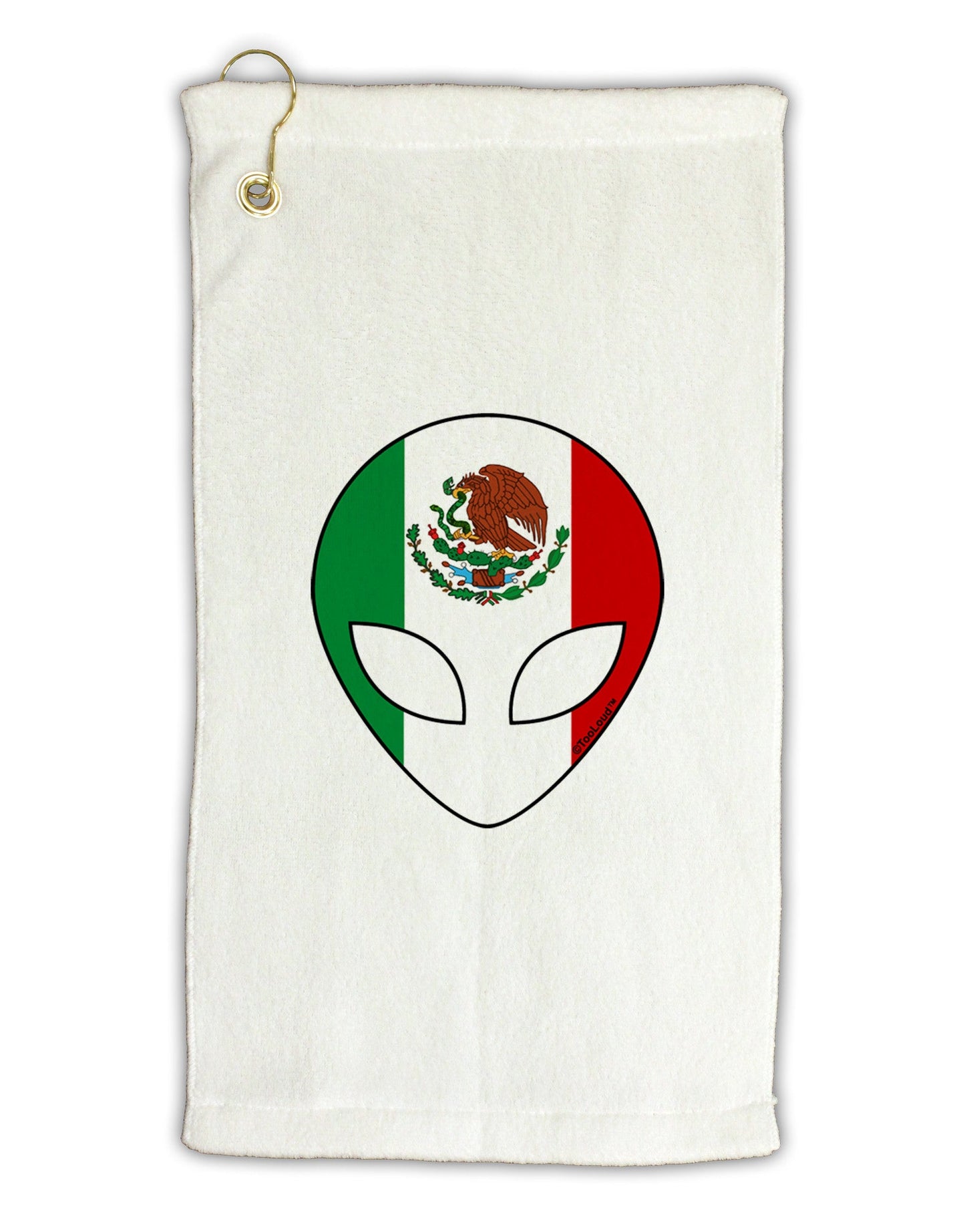 Mexican Flag Extraterrestrial Micro Terry Gromet Golf Towel 16 x 25 inch by TooLoud-Golf Towel-TooLoud-White-Davson Sales