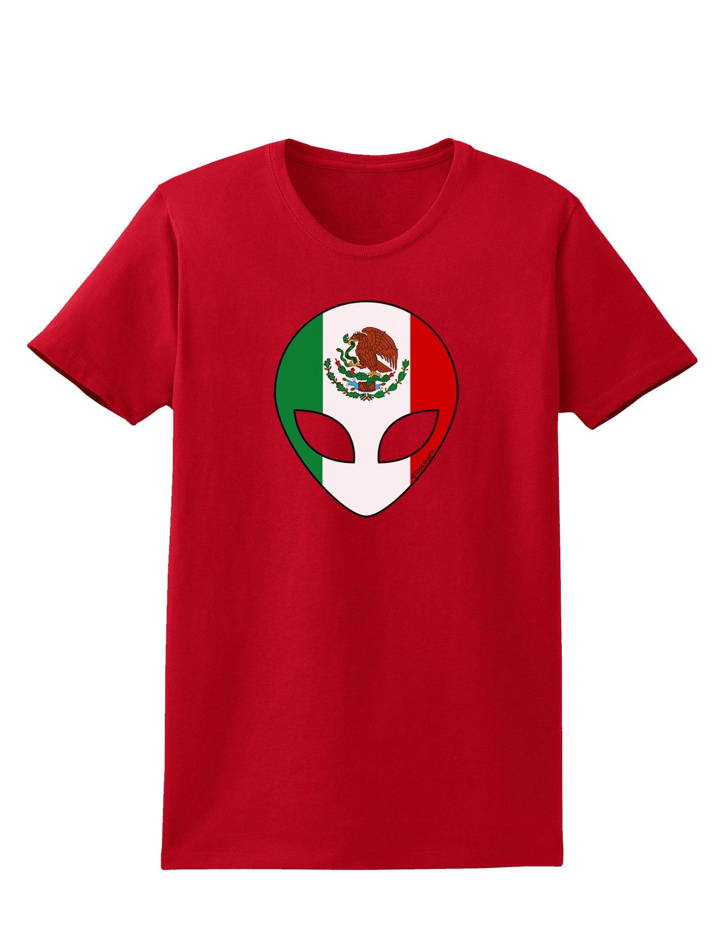 Mexican Flag Extraterrestrial Womens Dark T-Shirt-TooLoud-Red-X-Small-Davson Sales