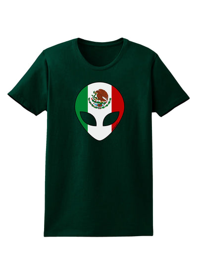 Mexican Flag Extraterrestrial Womens Dark T-Shirt-TooLoud-Forest-Green-Small-Davson Sales