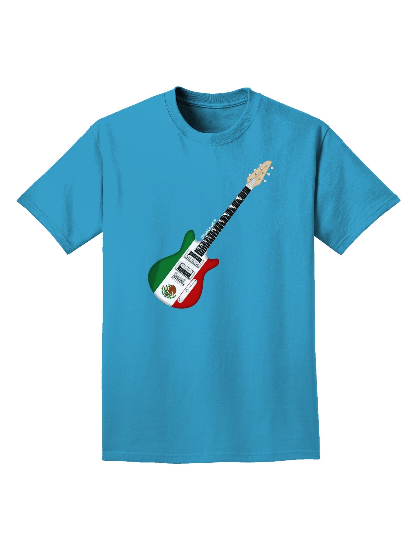Mexican Flag Guitar Design Adult Dark T-Shirt by TooLoud-Mens T-Shirt-TooLoud-Turquoise-Small-Davson Sales
