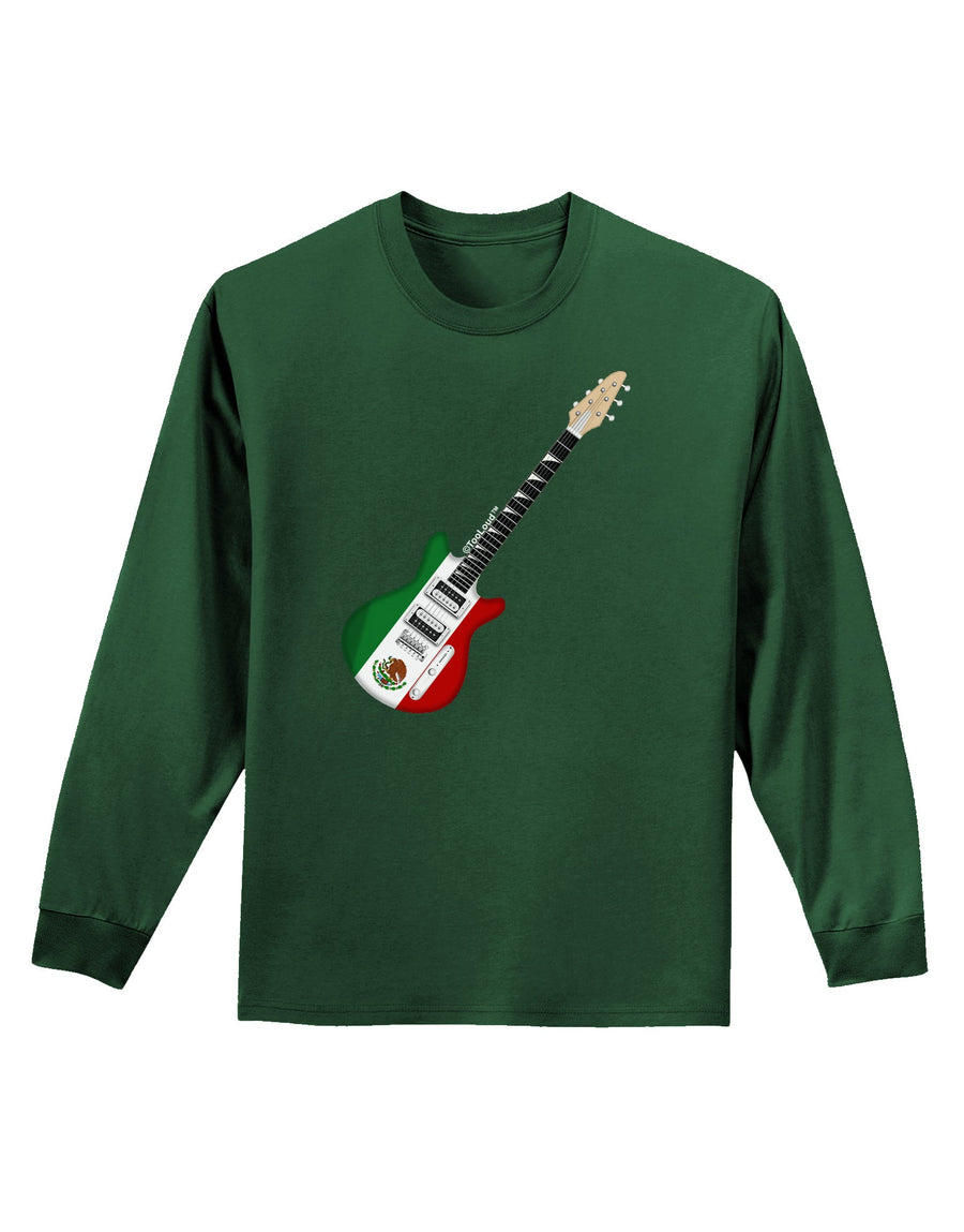 Mexican Flag Guitar Design Adult Long Sleeve Dark T-Shirt by TooLoud-TooLoud-Black-Small-Davson Sales