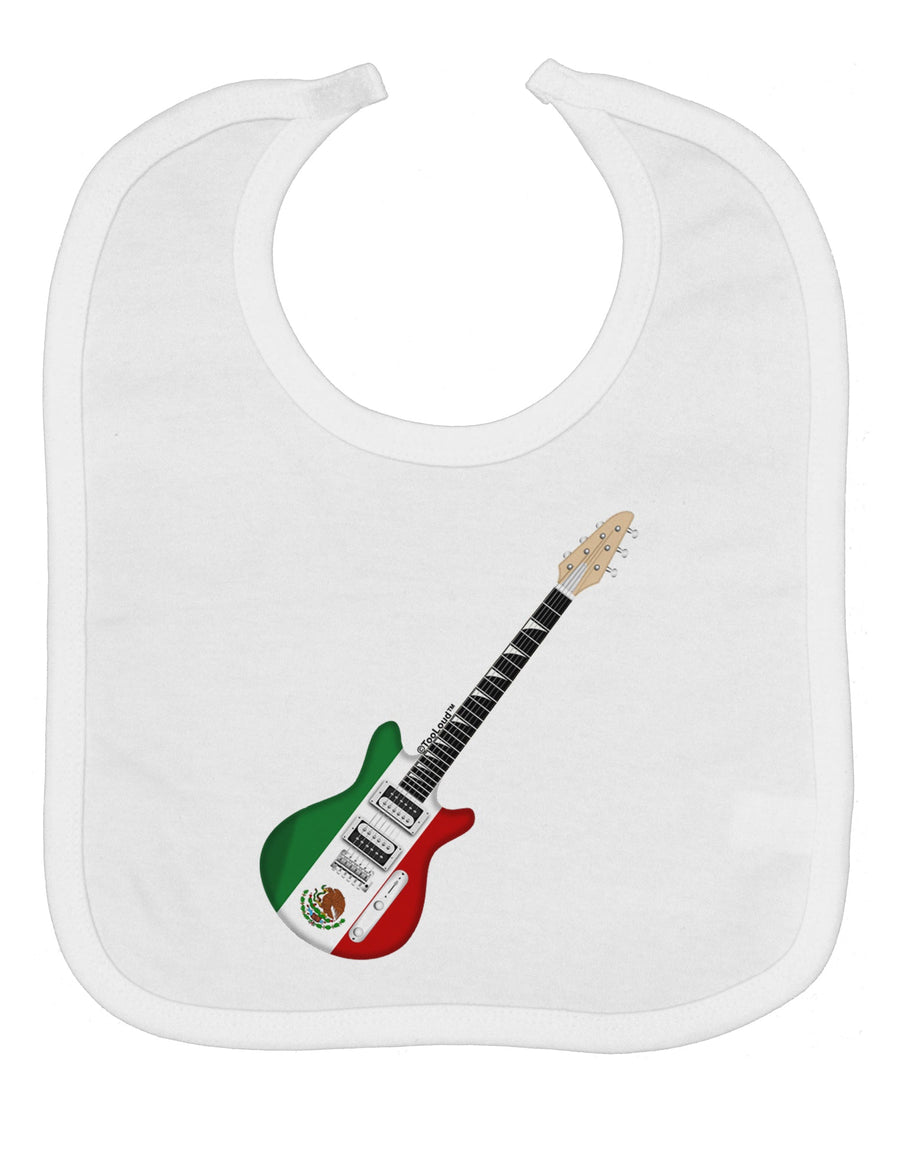 Mexican Flag Guitar Design Baby Bib by TooLoud