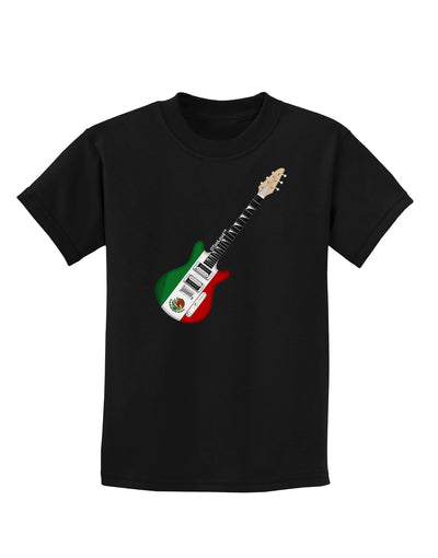 Mexican Flag Guitar Design Childrens Dark T-Shirt by TooLoud-Childrens T-Shirt-TooLoud-Black-X-Small-Davson Sales