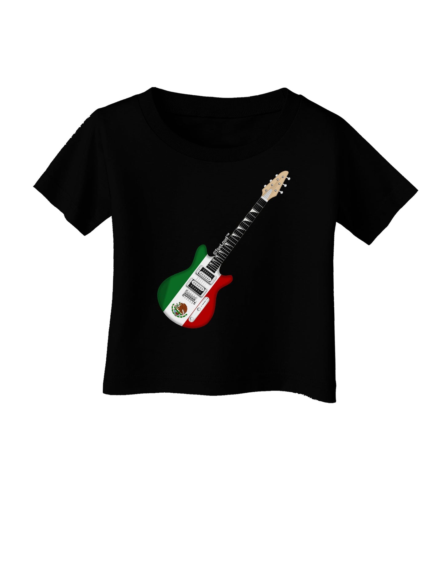 Mexican Flag Guitar Design Infant T-Shirt Dark by TooLoud-Infant T-Shirt-TooLoud-Black-06-Months-Davson Sales