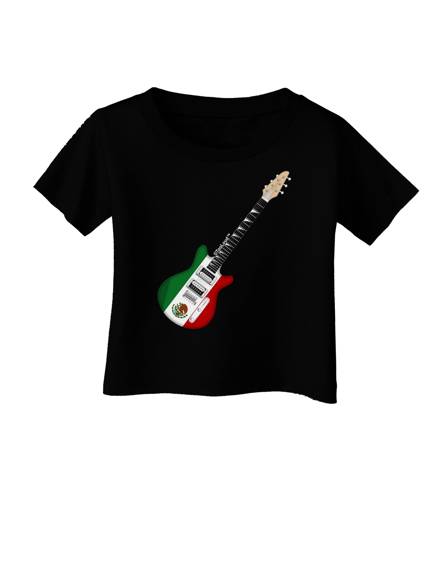 Mexican Flag Guitar Design Infant T-Shirt Dark by TooLoud-Infant T-Shirt-TooLoud-Black-06-Months-Davson Sales
