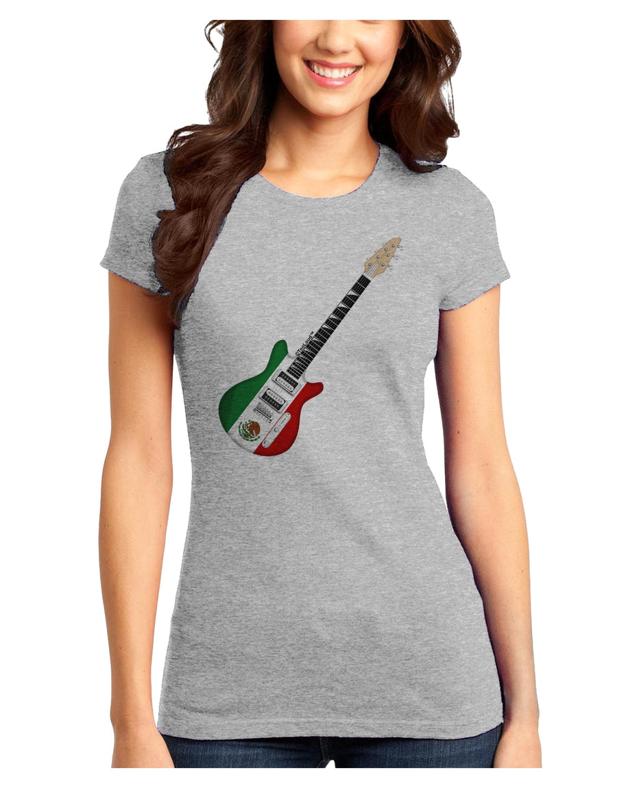 Mexican Flag Guitar Design Juniors T-Shirt by TooLoud-Womens Juniors T-Shirt-TooLoud-White-Juniors Fitted X-Small-Davson Sales