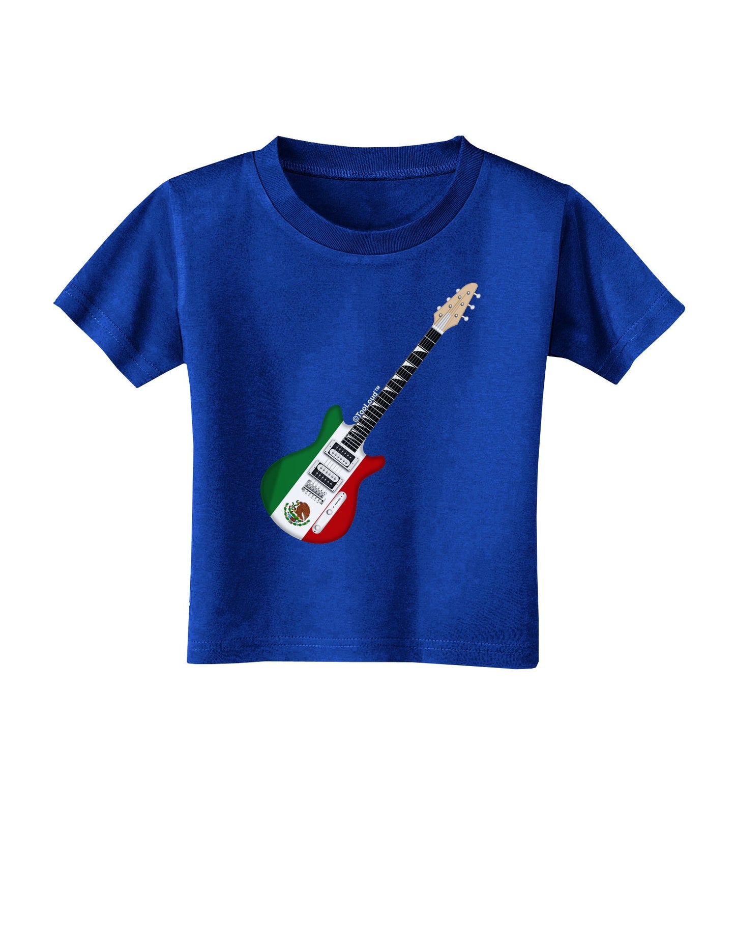 Mexican Flag Guitar Design Toddler T-Shirt Dark by TooLoud-Toddler T-Shirt-TooLoud-Royal-Blue-2T-Davson Sales