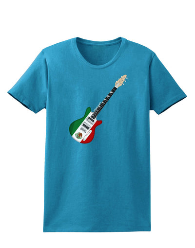 Mexican Flag Guitar Design Womens Dark T-Shirt by TooLoud-Womens T-Shirt-TooLoud-Turquoise-X-Small-Davson Sales